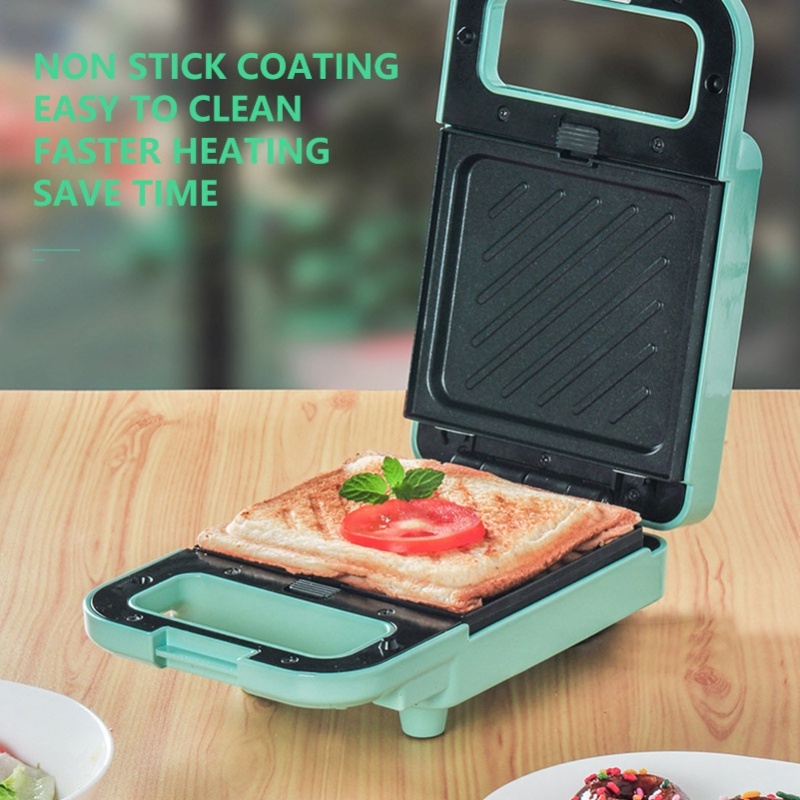 Mini Waffle Maker Machine - เครื่องทำอาหารเช้าอัตโนมัติขนาดเล็กสำหรับใช้ในบ้าน เครื่องทำวาฟเฟิล แซนวิช ย่าง และปิ้งขนมปังอเนกประสงค์