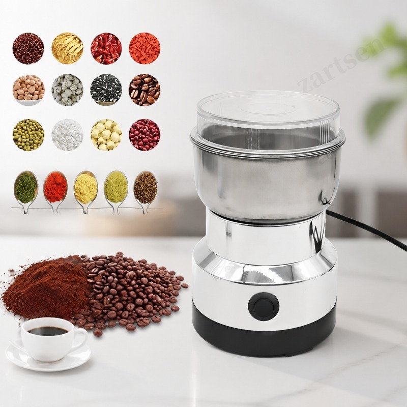 Coffee Bean Grinder Electric - เครื่องบดอเนกประสงค์ในครัว 4 ใบมีด บดธัญพืช บดกาแฟ เครื่องบดกาแฟไฟฟ้าสำหรับใช้ในบ้าน