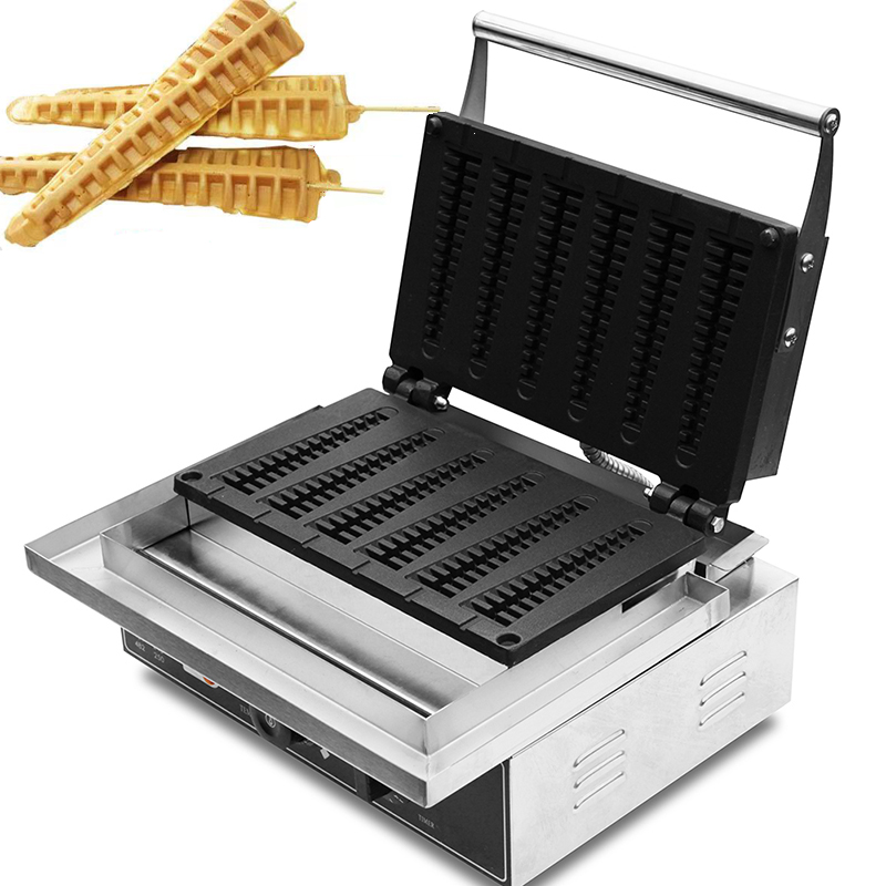 Mini Waffle Maker Machine - เครื่องทำวาฟเฟิลไฟฟ้า HPH2O รูปต้นสน ทำวาฟเฟิลแท่ง 6 ชิ้น