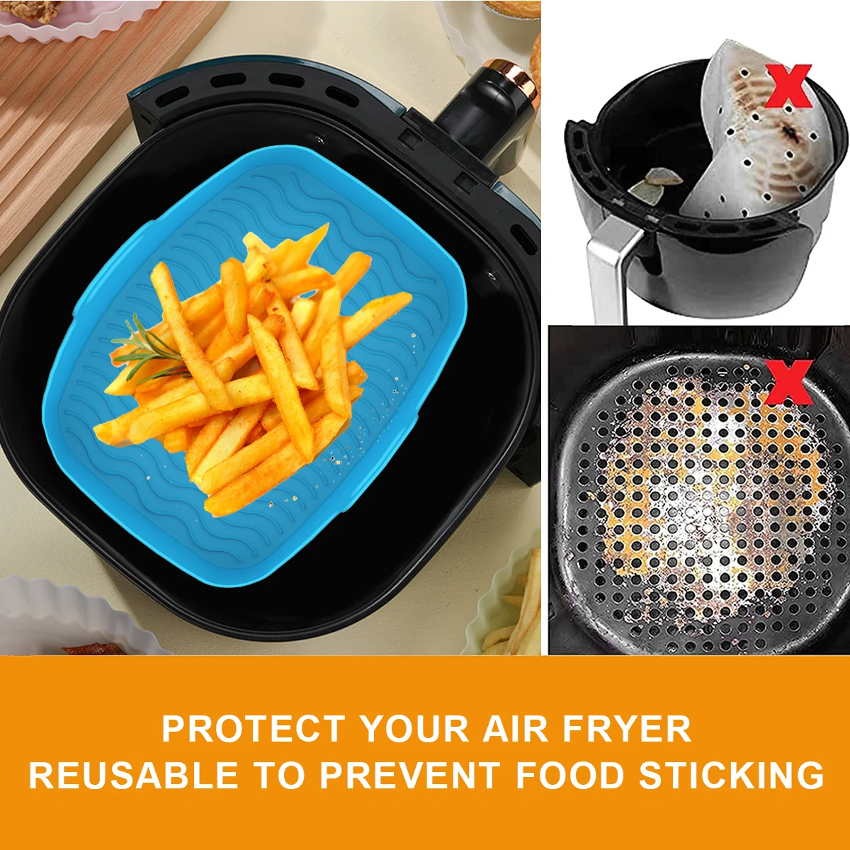 2Pcs Air FryerซิลิโคนสําหรับNi - Air Fryer Silicone Pot Liner บทวิจารณ์และราคา