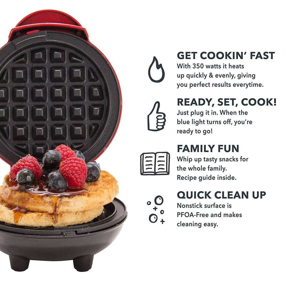 เครื่องทำวาฟเฟิลมินิ เครื่องทำ - Mini Waffle Maker Machine บทวิจารณ์และราคา