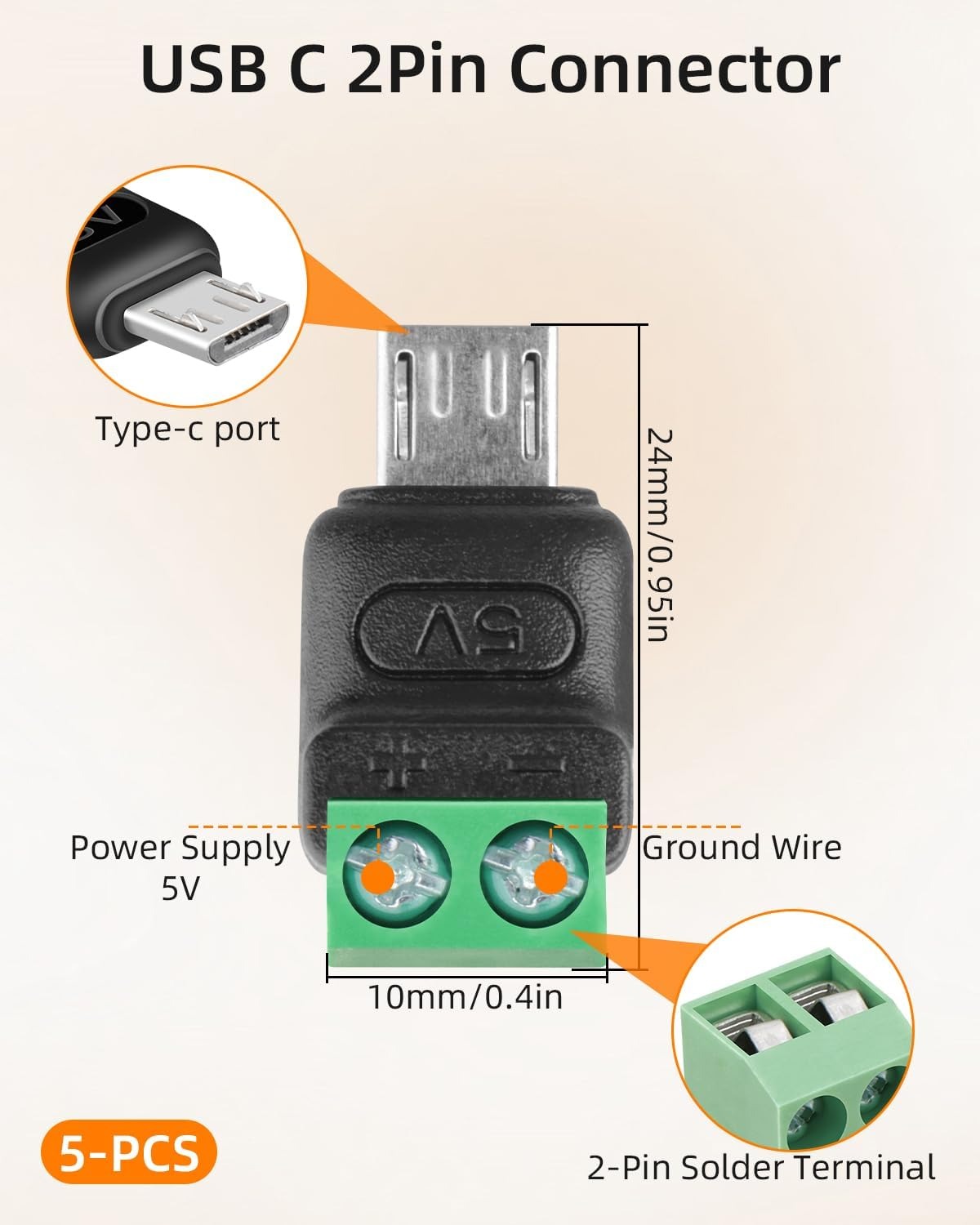 5 ชิ้น ไมโครยูเอสบี ชาย ต่อ 2  - Small Appliances บทวิจารณ์และราคา